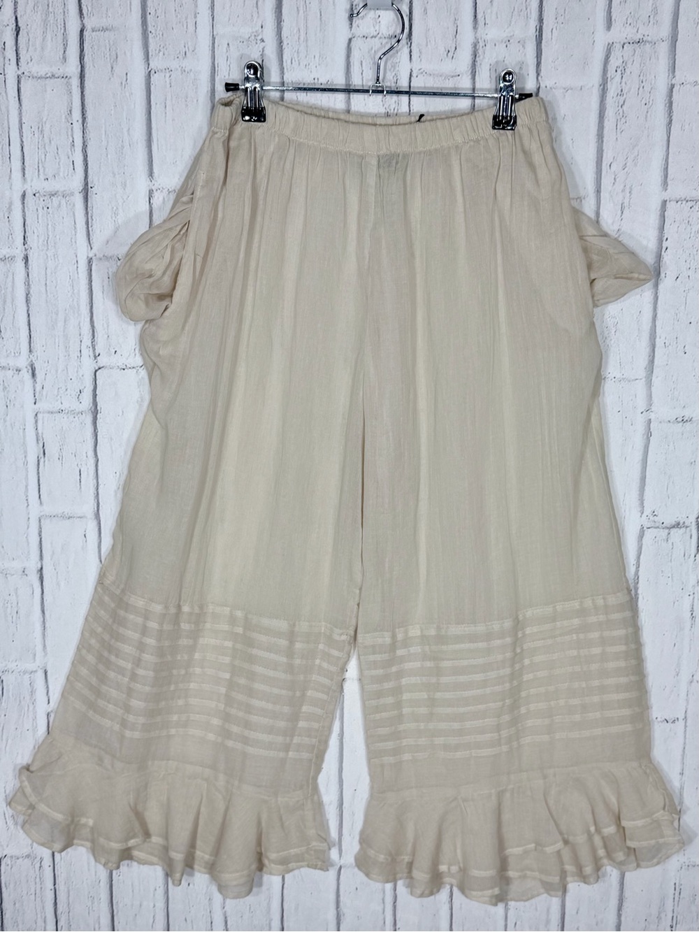 🤍 Jaded Gypsy Heirloom Simple Pants S/M Cotton Ruffle Bloomers NWT - Picture 4 of 10